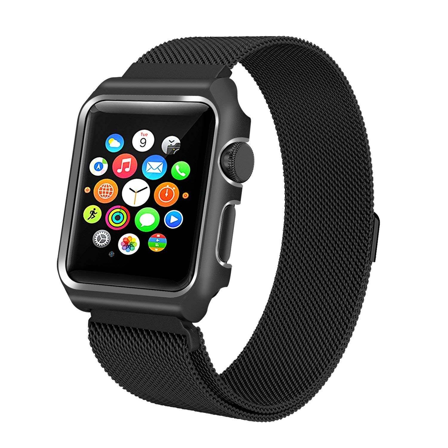 【AHXLL Apple Watch】専用バンド・ステンレス保護ケース付属